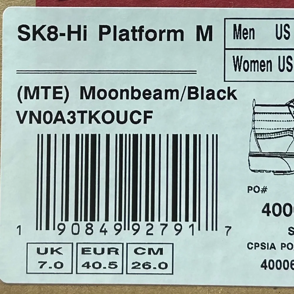 Vans Sk8 Hi Platform‎ MTE Moonbeam Black Shoes